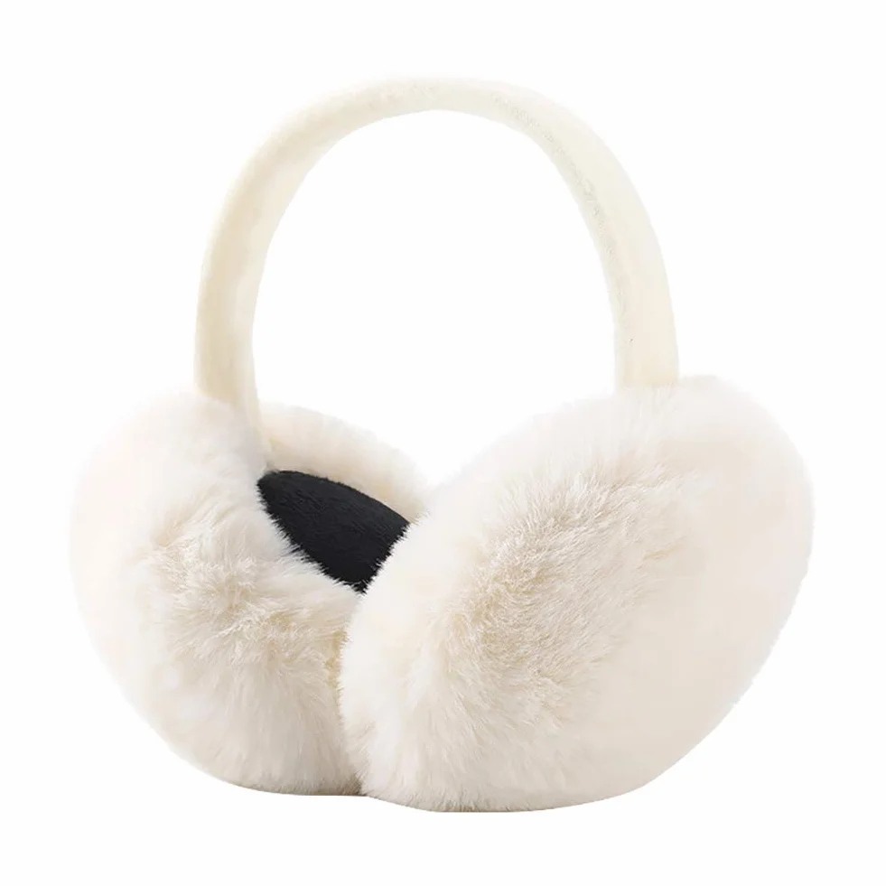 Sunowo Winter Ohrenwärmer, Winter Ohrenschützer Faltbare Abnehmbar Waschbar Plüsch Ohrenschützer warme Kälteschutz Kalte Winterzubehör Outdoor Ohrenmuscheln,Weiß,Einheitsgröße