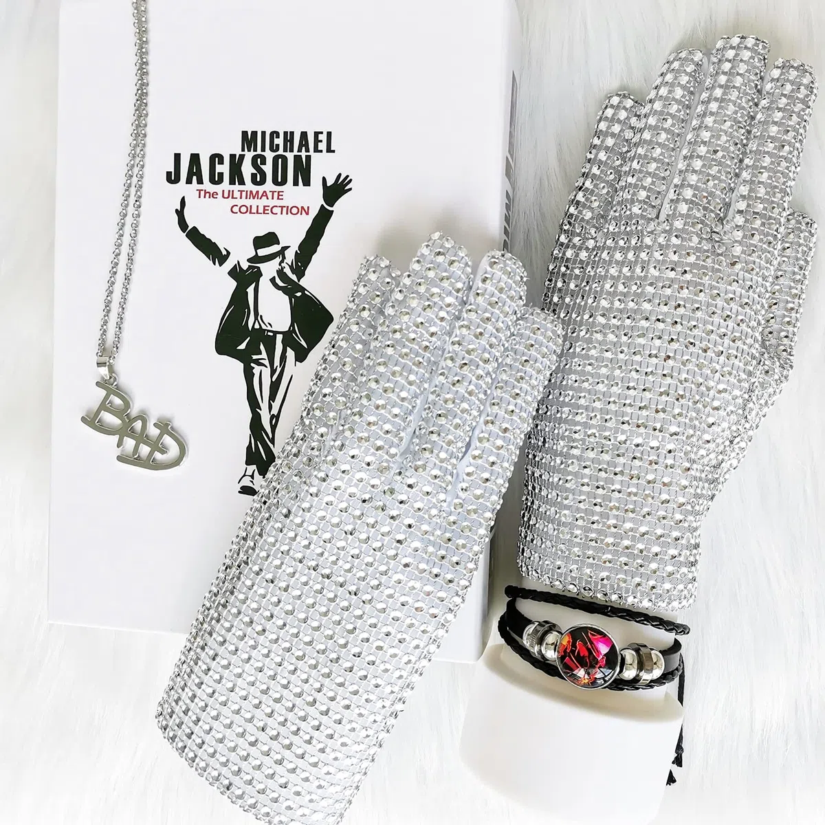 Michael Diamond Handschuh für Kinder Fans Strass Handschuh Punk Rock MJ Handschuhe Weihnachtsgeschenk