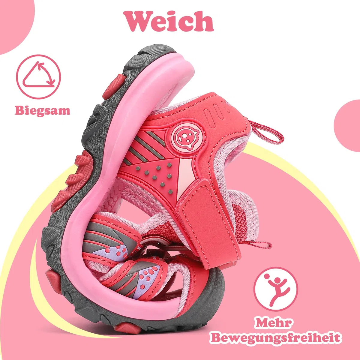 Mishansha Geschlossene Mädchen Sandalen Sommer Atmungsaktiv Gr.24-39 | Geschlossen, Kinder Sommerschuhe, Trekkingsandalen, Outdoor, Rutschfest