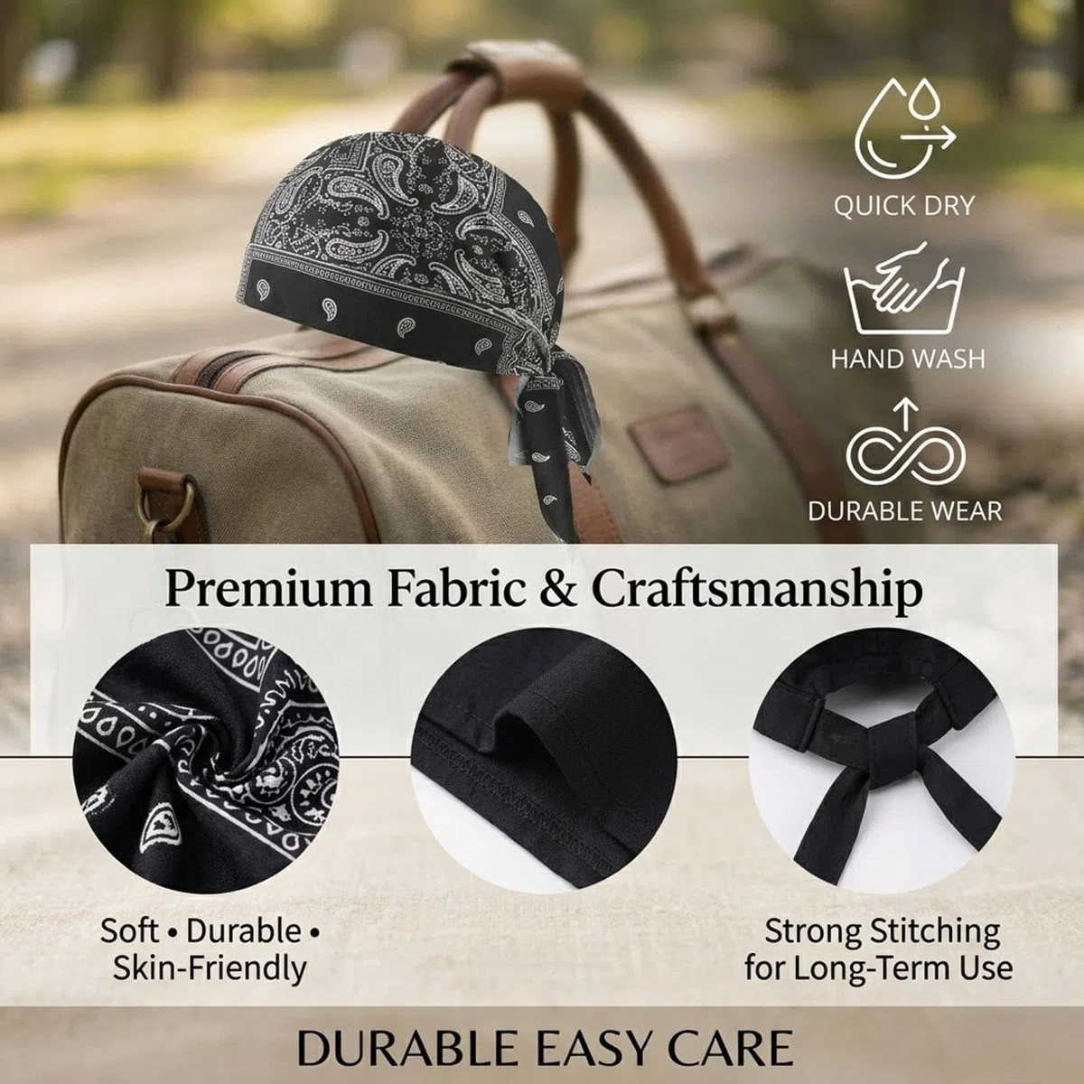 Generisch 5 Stück kühlendes Kopftuch Bandana, elastische Passform 55-60cm, schnelltrocknend und atmungsaktiv, praktisches Helm-Innenfutter, vielseitiger Kopfwickel für Sommer, Sport, Laufen, Reiten