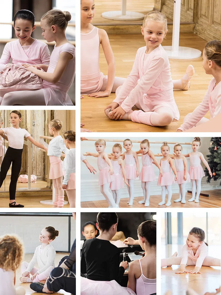 Ballett Wickeljacke Mädchen Langarm Gymnastik Tanz Ballettjacke Baumwoll Ballett Strickjacke für Mädchen Damen