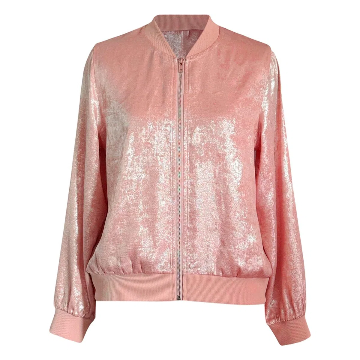 Bomberjacke Damen Kurze Glitzer Blouson Herbst Jacke Leichte Sweatjacke mit Reißverschluss Pailletten Pilotenjacke Stehkragen Outwear Kurz Coat Übergangsjacke Fliegerjacke Karneval Party Kostüm
