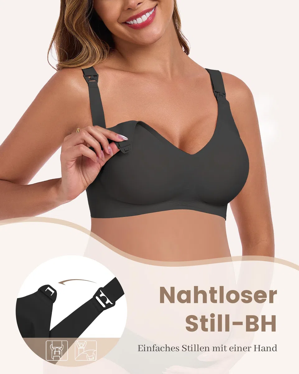 Vinfact Still-BH Ohne Bügel Nahtlos mit BH-Verlängerungen Schwangerschafts-BH für Stillen und Schlafen, Weich & Stützend für Frauen