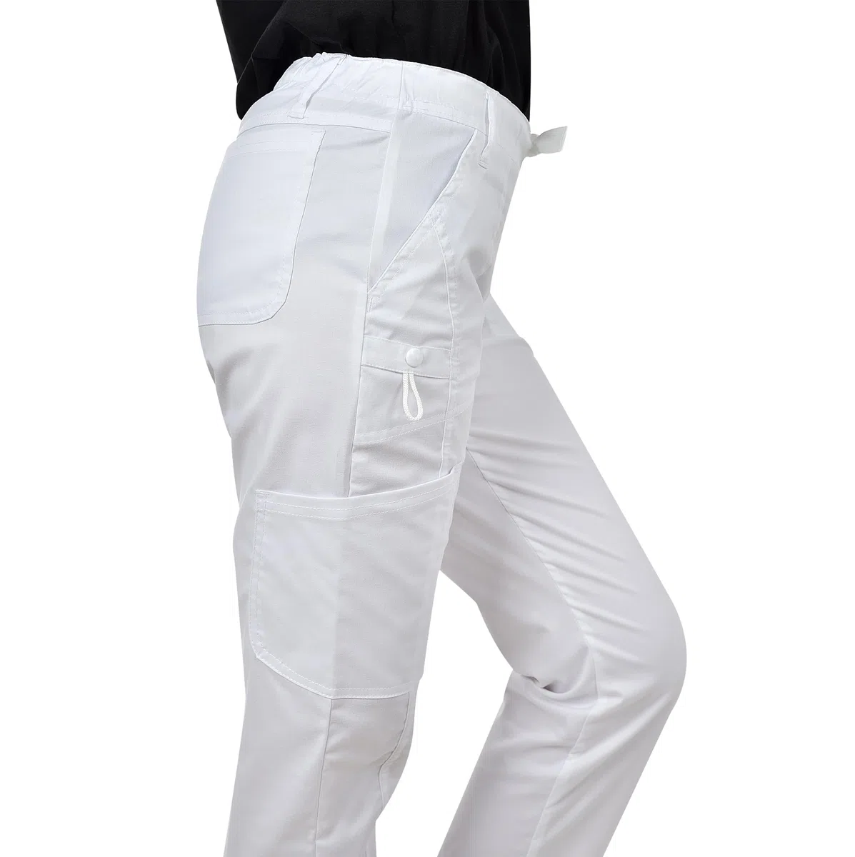 B-well Medizinische Schlupfhose Arbeitshose Dante 5 Taschen Unisex mit elastischem Bund und Gesäßtaschen Krankenhaus Uniformhose mit mittlerer Taille und Rundumgummibund