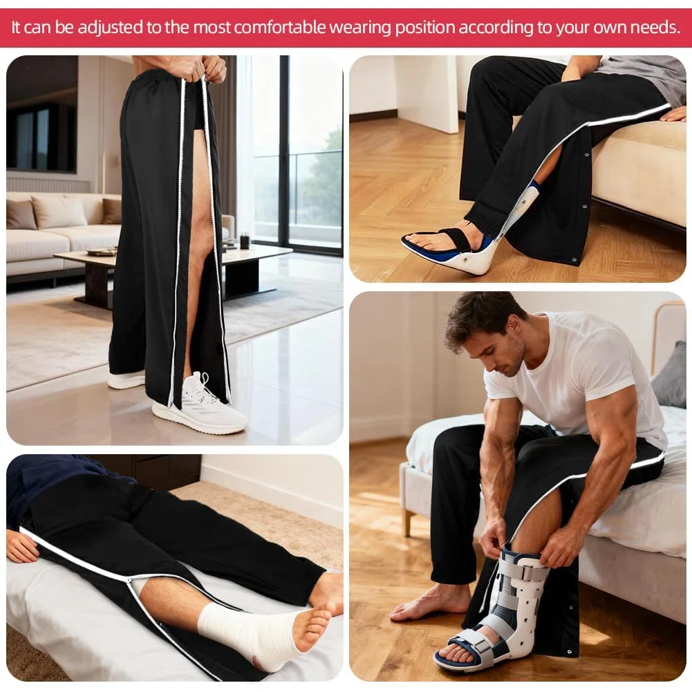 Reha Hose Herren Trainingshose mit Seitlich Verstellbar Elastisches Band Sweathose Joggers Unisex Jogginghose Damen Lässig Sportswear mit Tasche Freizeithose für Senioren Pflegebedürftige