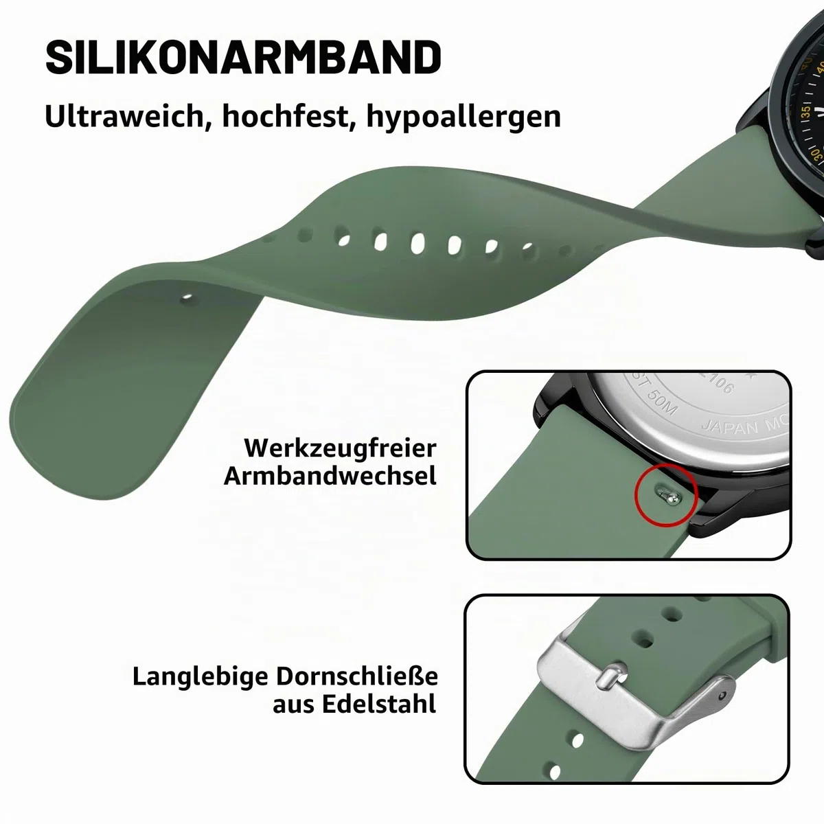 PINDOWS Analoge Quarzarmbanduhr Silikonband für Damen, Junge Damen und Studierende; leicht ablesbar, wasserfest, Unisex-Armbanduhr, leuchtendes Zifferblatt.