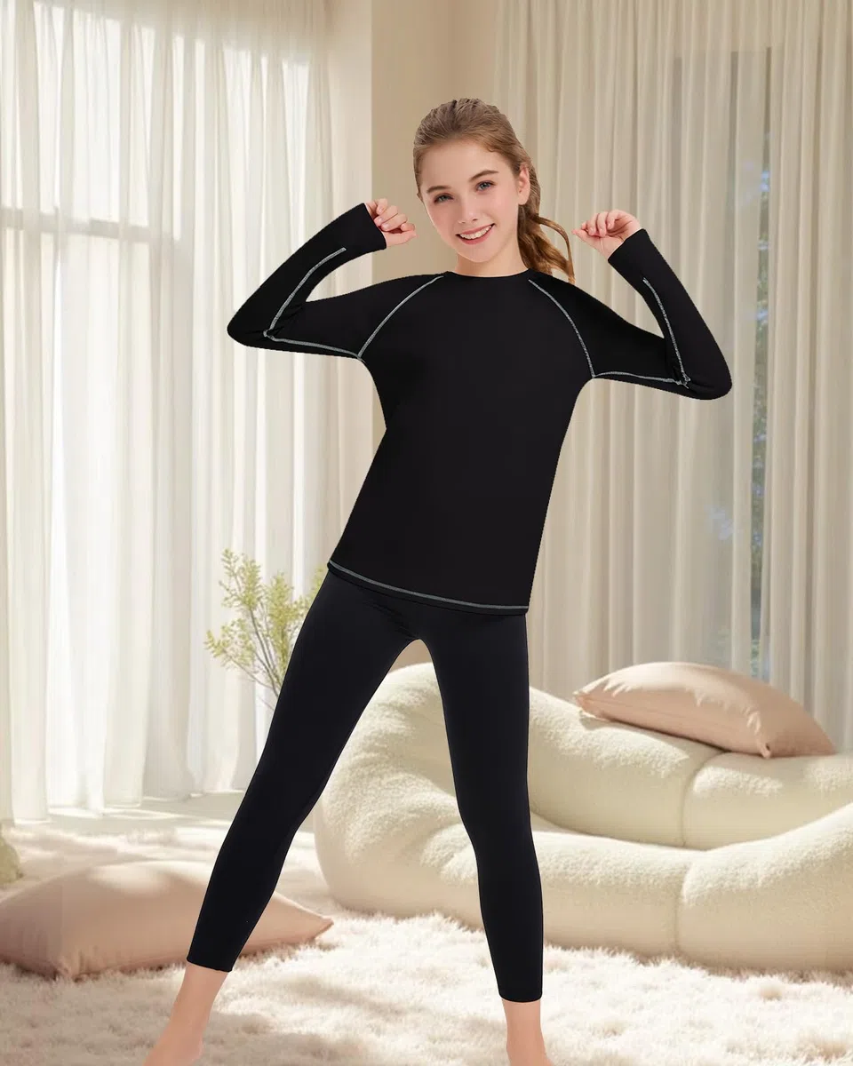Soneven Thermo Langarmshirts Mädchen Pullover Jungen Unterwäsche Kinder Langarm Sportshirt Long Sleeve Unterhemden Thermo Oberteil