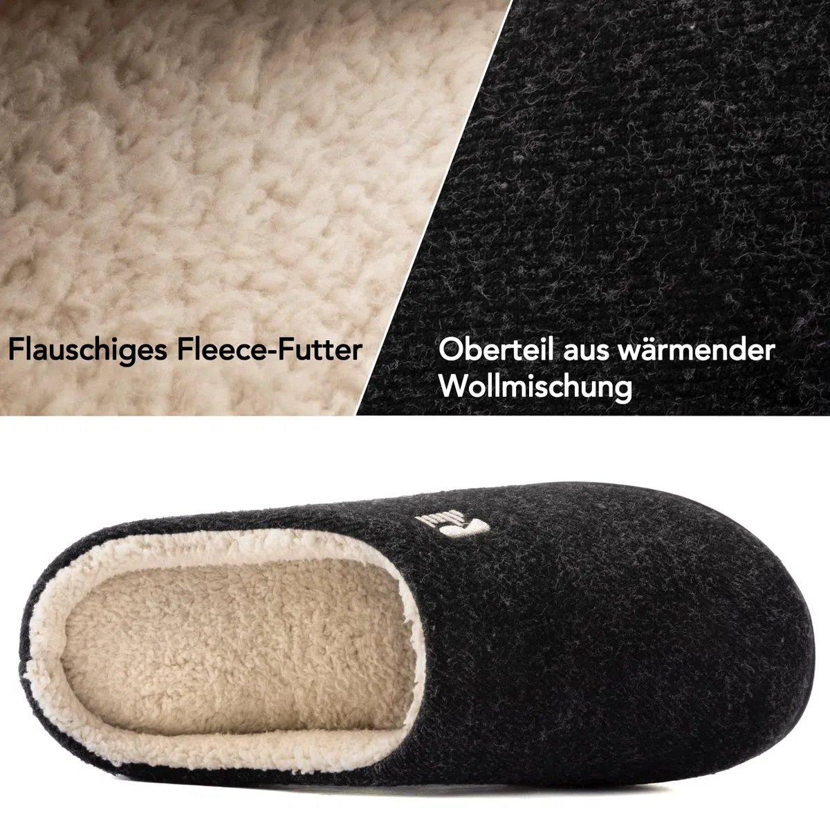 RockDove Herren Hausschuhe mit Sherpa-Futter und Memory-Schaum
