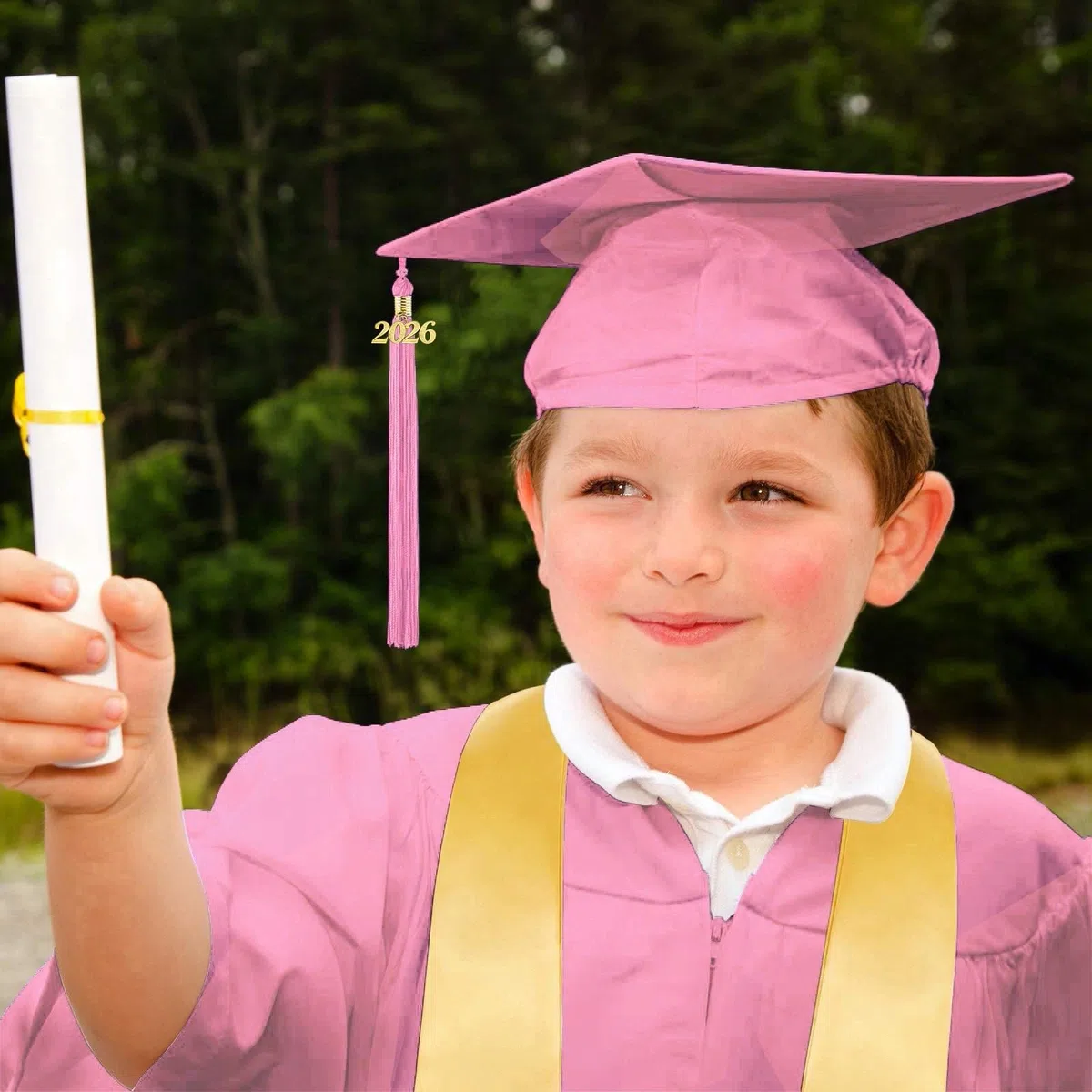 Generisch Abschlusskleid KinderAbschluss Talar Vorschul-Kindergarten-Abschlusskleid Mit Hut Absolventen Robe & Stola Schulabschluss Geschenk Mädchen Junge