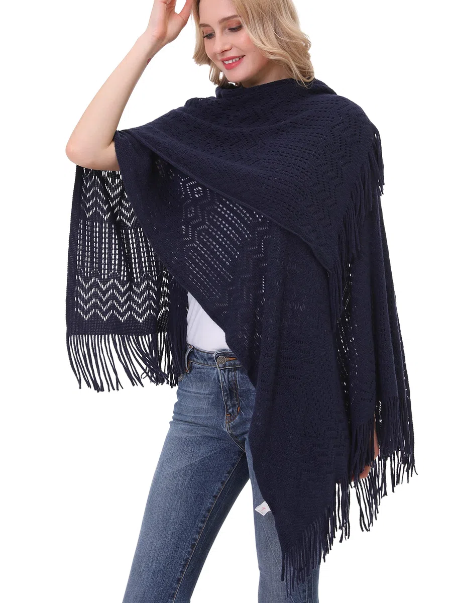 Soul Young Damen Stricken Stola Große Größen Warm Weich Poncho Shawl Cardigan Kimono EINWEG Verpackung