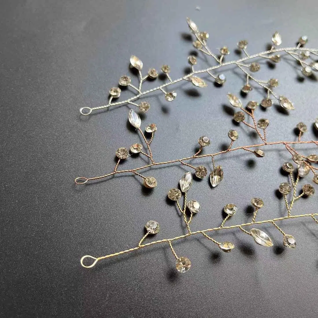 Prosy Braut Hochzeit Haar Reben Braut Crystal Headband Strass Headpieces Haarschmuck für Frauen und Mädchen (Gold)