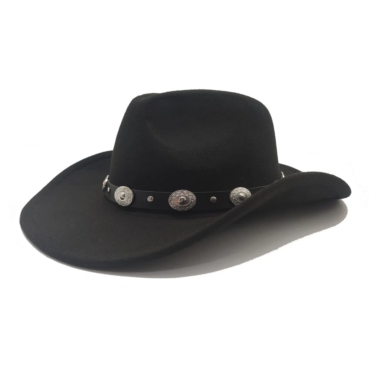 Cowboyhut Damen Herren Westernhut Fedora Hut Breiter Krempe mit Lederband