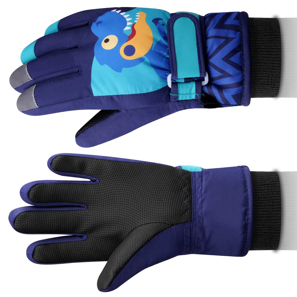 flintronic Kinder Skihandschuhe, Winter Skihandschuhe für Jahre Jungen Mädchen, wasserdichte und Winddichte Fleece Handschuhe mit verstellbaren Bündchen, für Snowboard Klttern Skifahren Radfahren