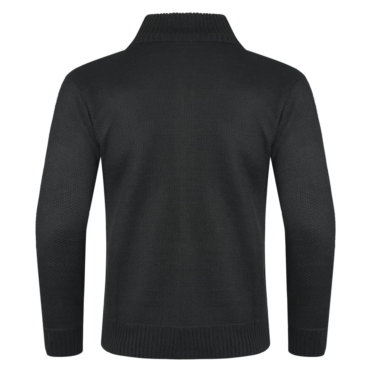 Sliktaa Herren Strickjacke Reissverschluss Cardigan Stehkragen Grobstrick Fleecejacke Warm Sweater Jacke
