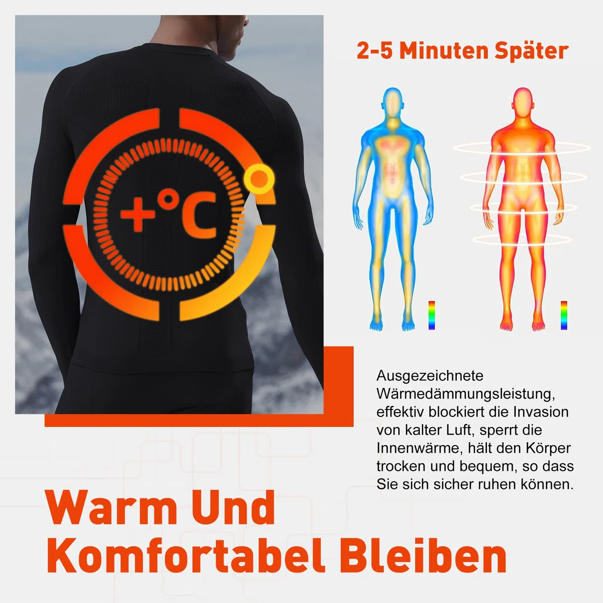 FlowFlex Funktionsunterwäsche Herren Set,Skiunterwäsche Männer Atmungsaktiv Thermounterwäsche für Joggen,Radfahren,Fußball,Skifahren,Motorrad