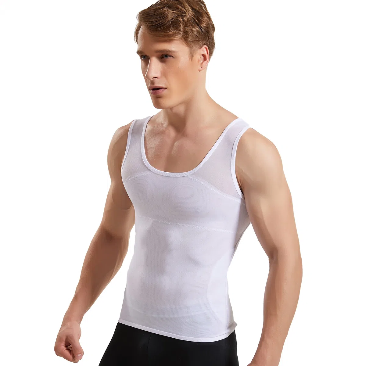 HANERDUN Kompressionsunterwäsche Tank Top Herren | Bauchweg Body Shaper Figurformendes Unterhemd für Männer | Sport Fitness Bodyshaper