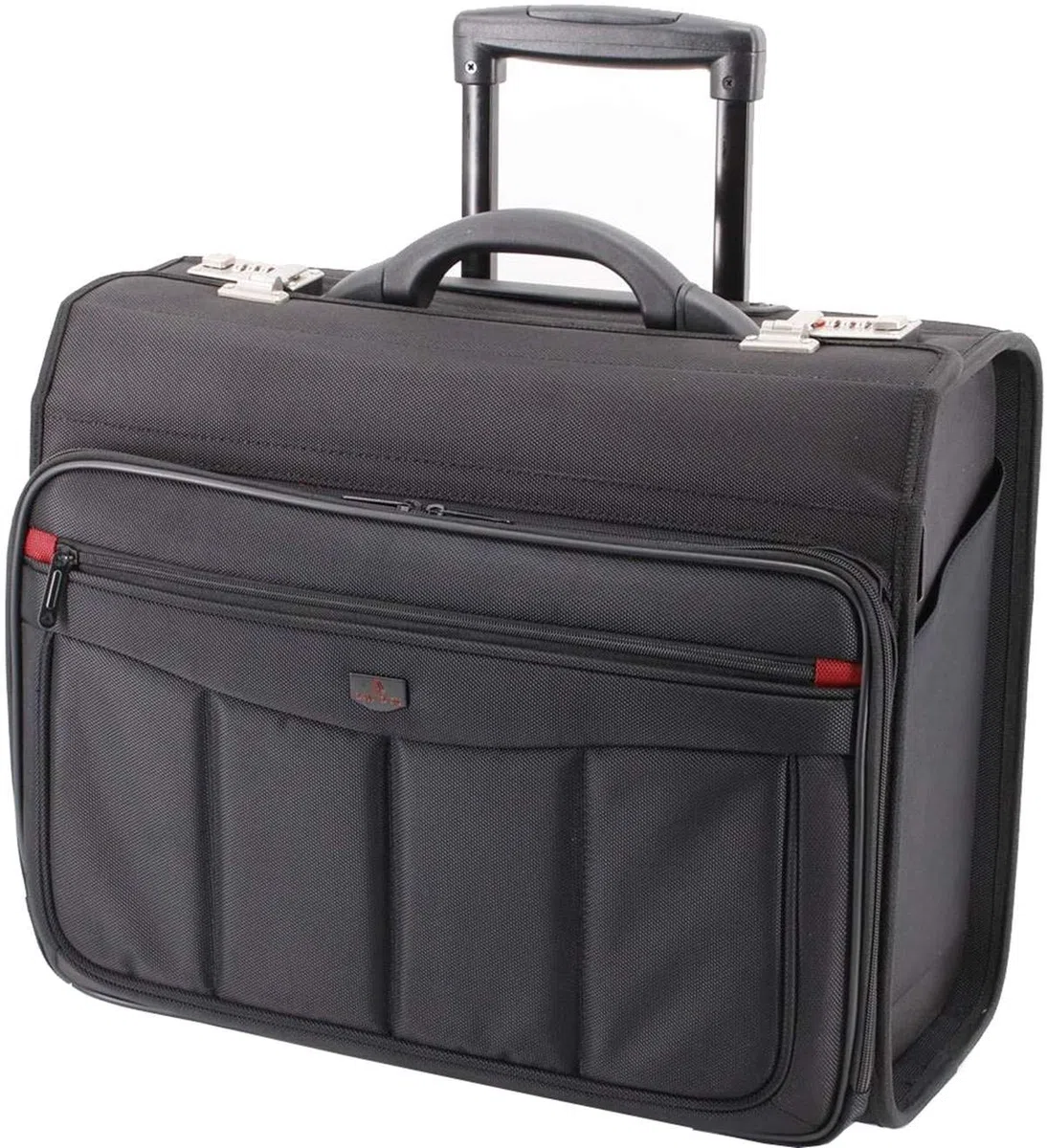 Davidts Trolley Rollkoffer Pilotenkoffer mit Rollen Aktenkoffer Lehrertasche Business Trolley 47x39x24 cm