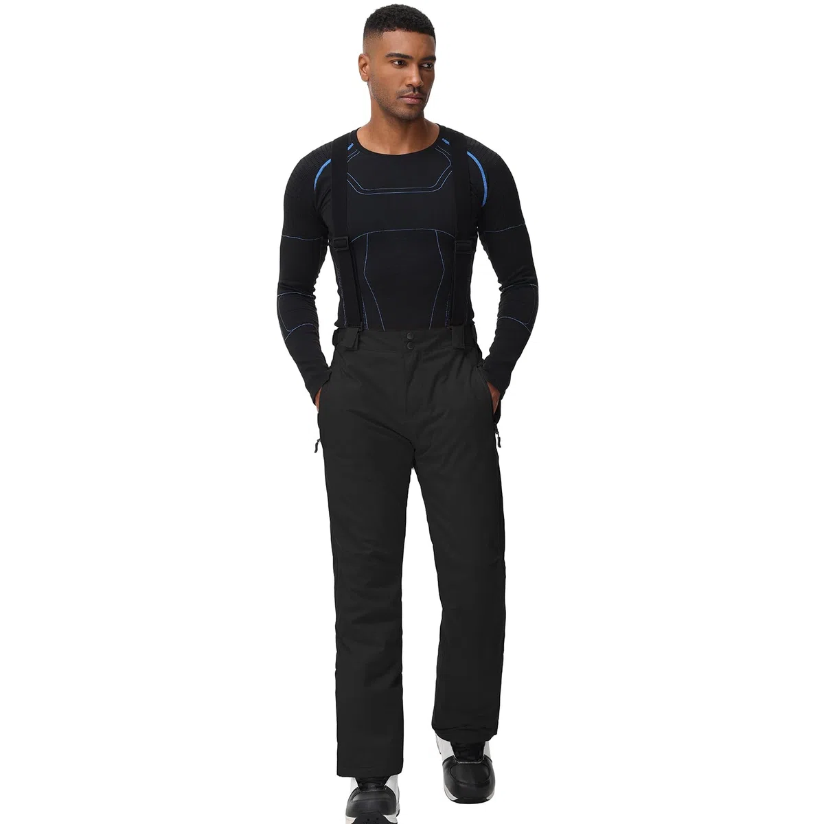 ALSOGO Herren Skihose wasserdichte Winddichte Winter Schneehose Outdoor Snowboardhose mit Abnehmbar Träger