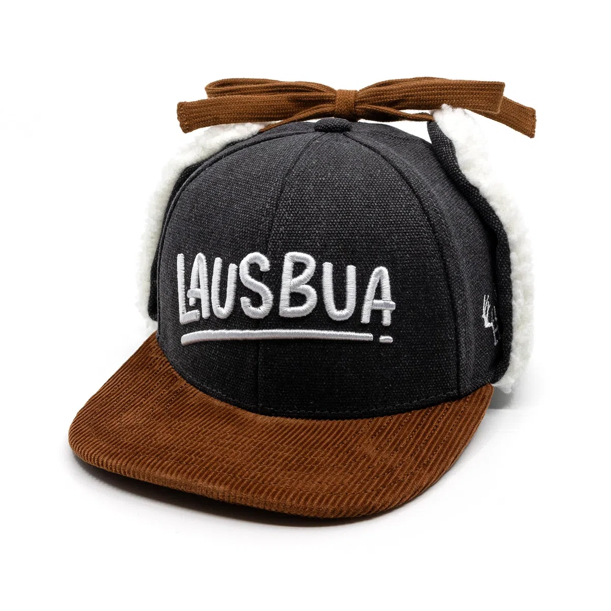Bayerisches Winter Cap Kinder Lausbua Dunkelgrau Canvas