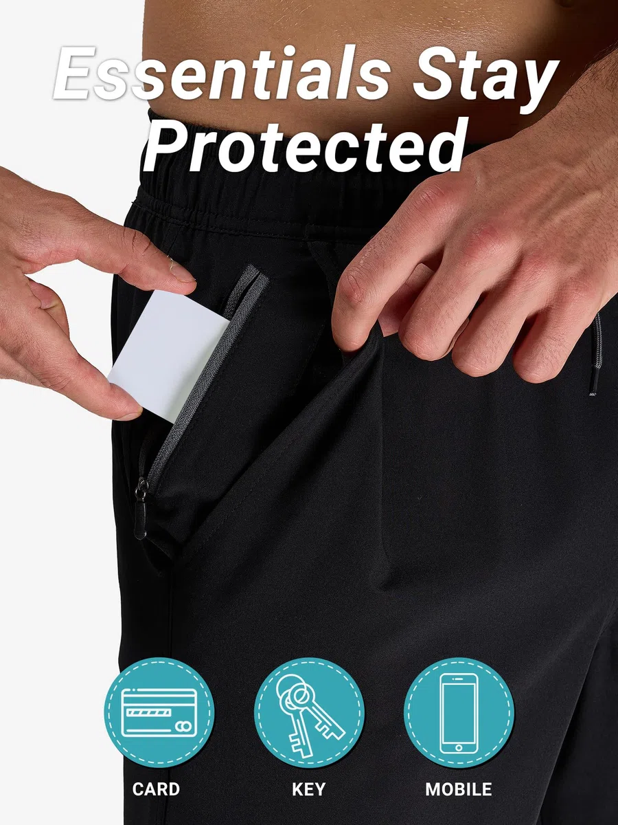 Arcweg Badehose Herren Lang 2 in 1 Badeshorts mit Kompression Liner – Schnelltrocknend, Atmungsaktiv, mit Reißverschlusstaschen und Verstellbarem Tunnelzug für Schwimmen, Surfen