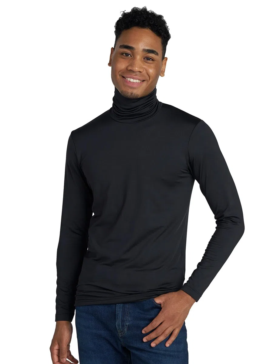 LAPASA Herren Rollkragen Thermounterhemd, Innenfleece Thermounterwäsche langärmliges Thermo-Shirt Funktionsunterwäsche Oberteil (M122 Warm/M124 Wärmer)