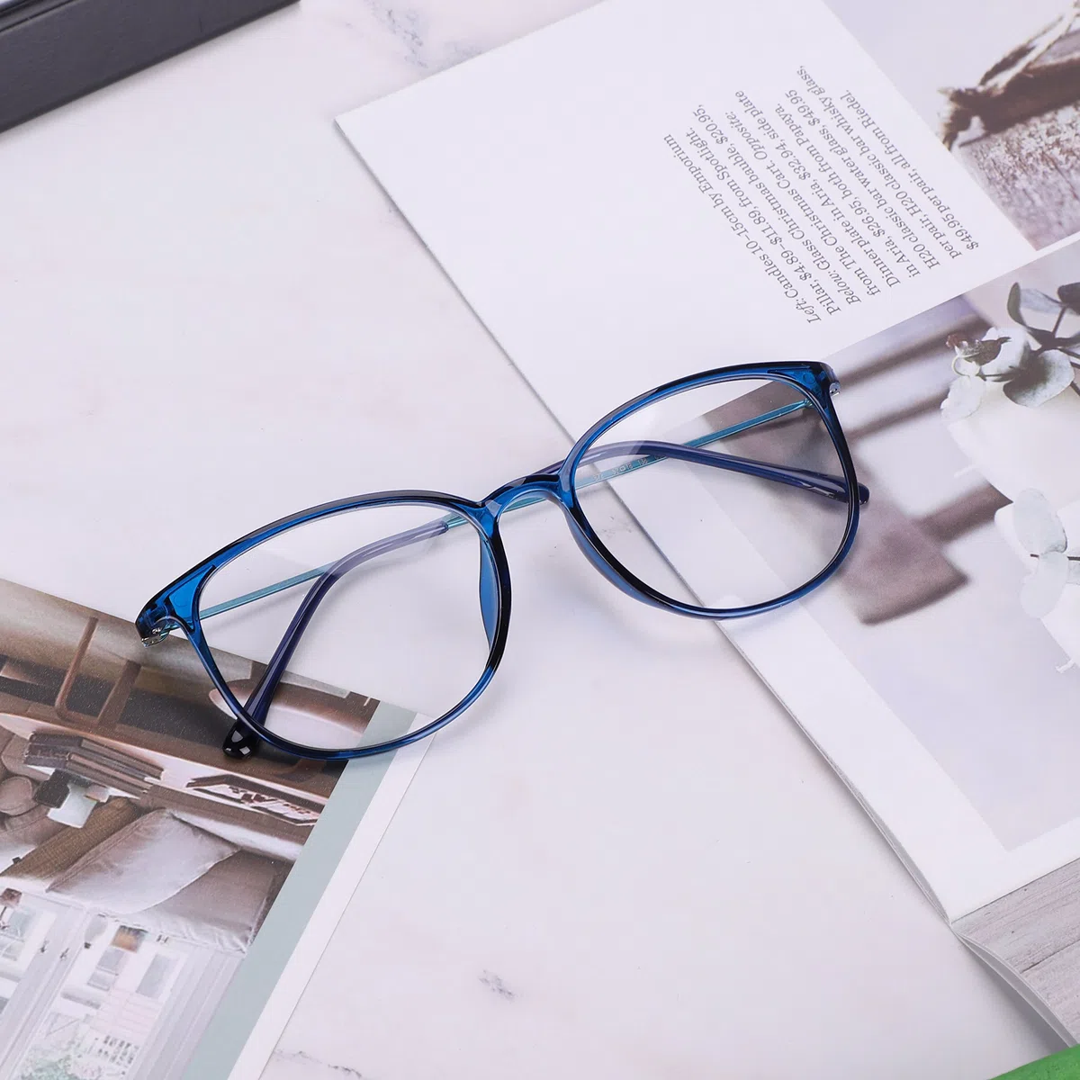 Brille Metallrahmen Brillengestelle Ohne Sehstärke Runde Pantobrille Streberbrille Fensterglas Nerdbrille Damen Herren Ebenenspiegel Brillefassung mit Nasenpad Winddicht Leicht Vintage Transparent