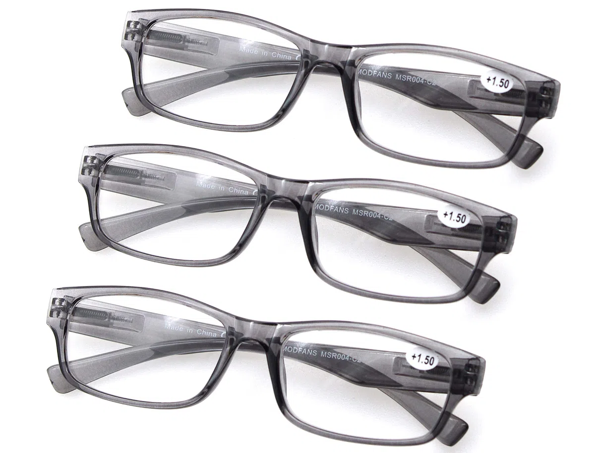 MODFANS 3 Pack Lesebrille Herren/Damen,Gute Brillen,Hochwertig,Rechteckig,Komfortabel,Super Lesehilfe,fur Manner und Frauen