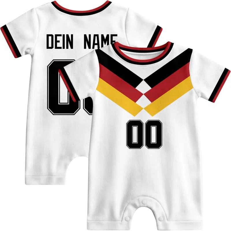 Babybody Shirt mit Personalisierbarem Namen Nummer, Personalisiertes Kurzarm Babykleidung als Geschenk für Mädchen Junge