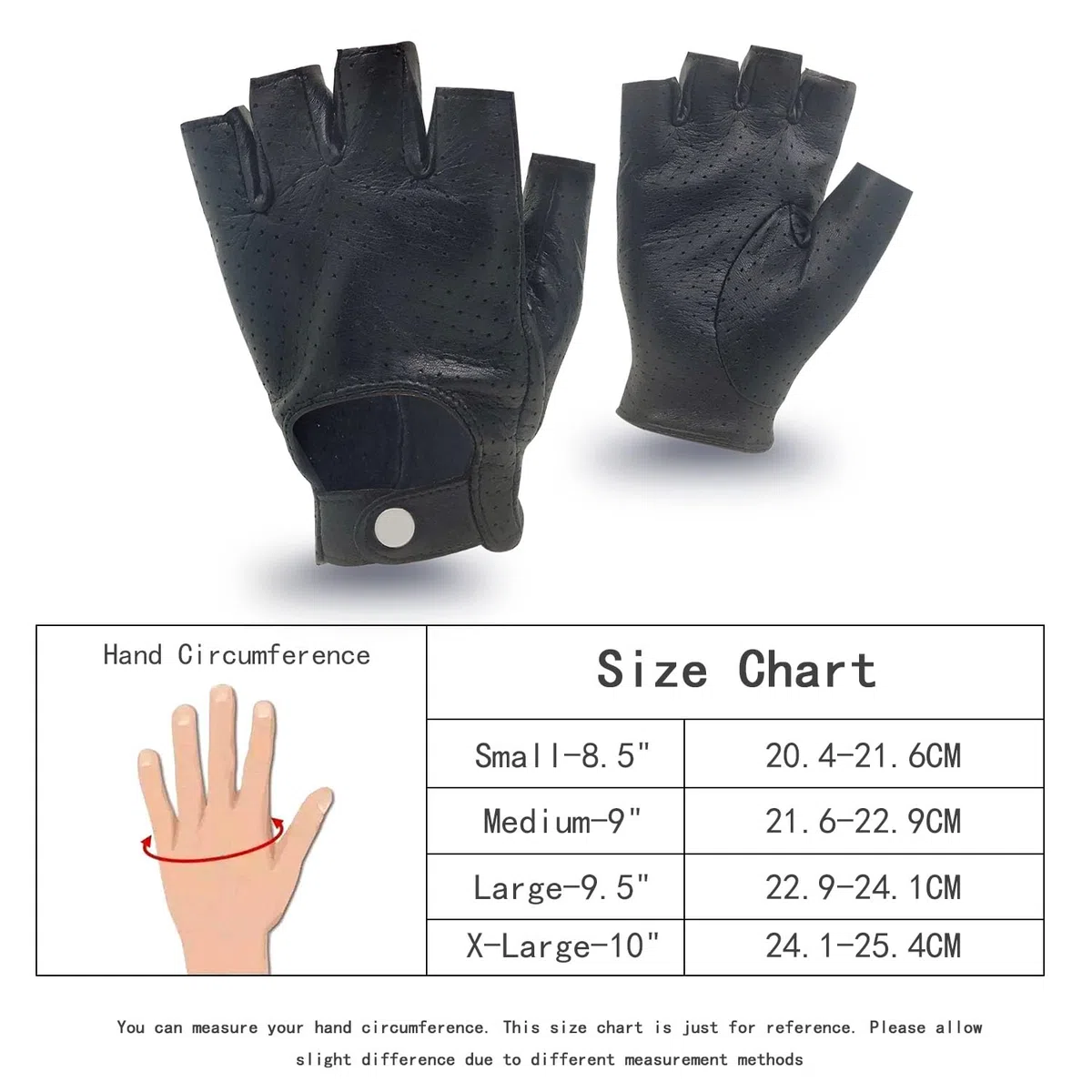 Herren-Lederhandschuhe Vollmaschige Fingerlose Halbfinger-Fahrhandschuhe