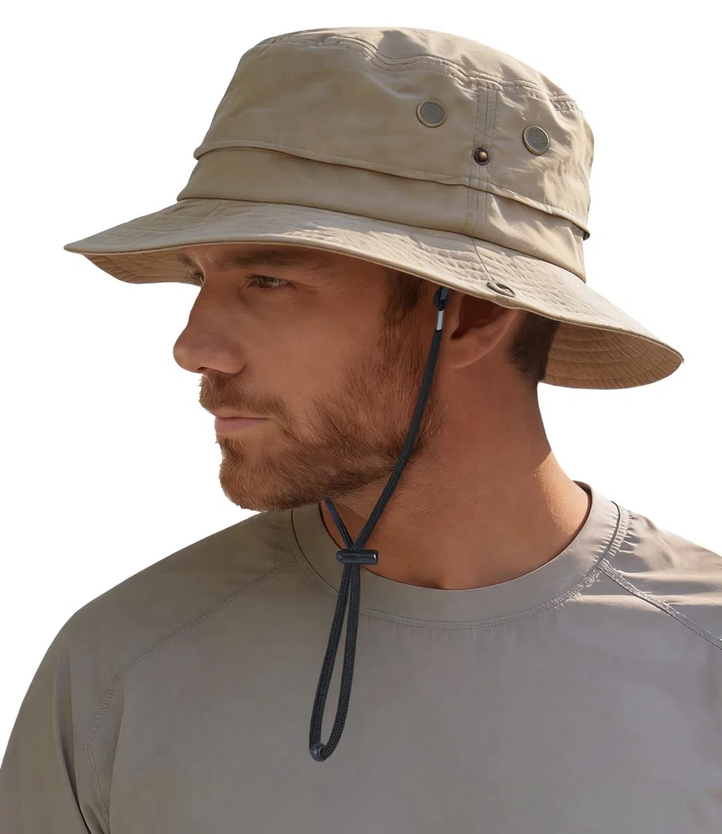 Hat Hut Sonnenhut für Herren, Wasserdichter Fischerhut, LSF 50+ breite Krempe, Regenhut, Outdoor Bucket Hat, Wandern, Allwetter