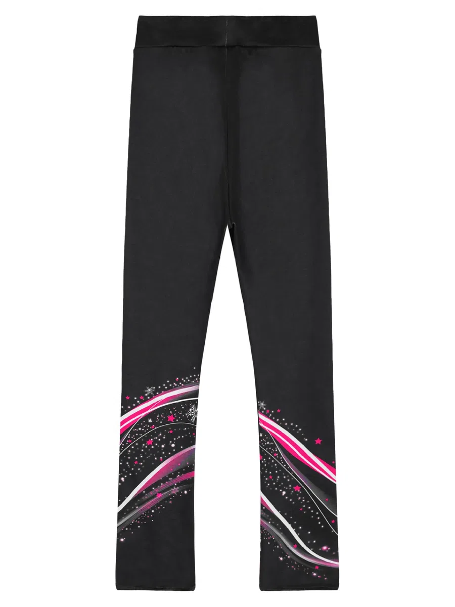 Mädchen Eislaufhose Glitzer Mit Strass Kinder Thermo Eiskunstlauf Leggings Mit Innenfleece Für Gymnastik Sport Training Ice Skating