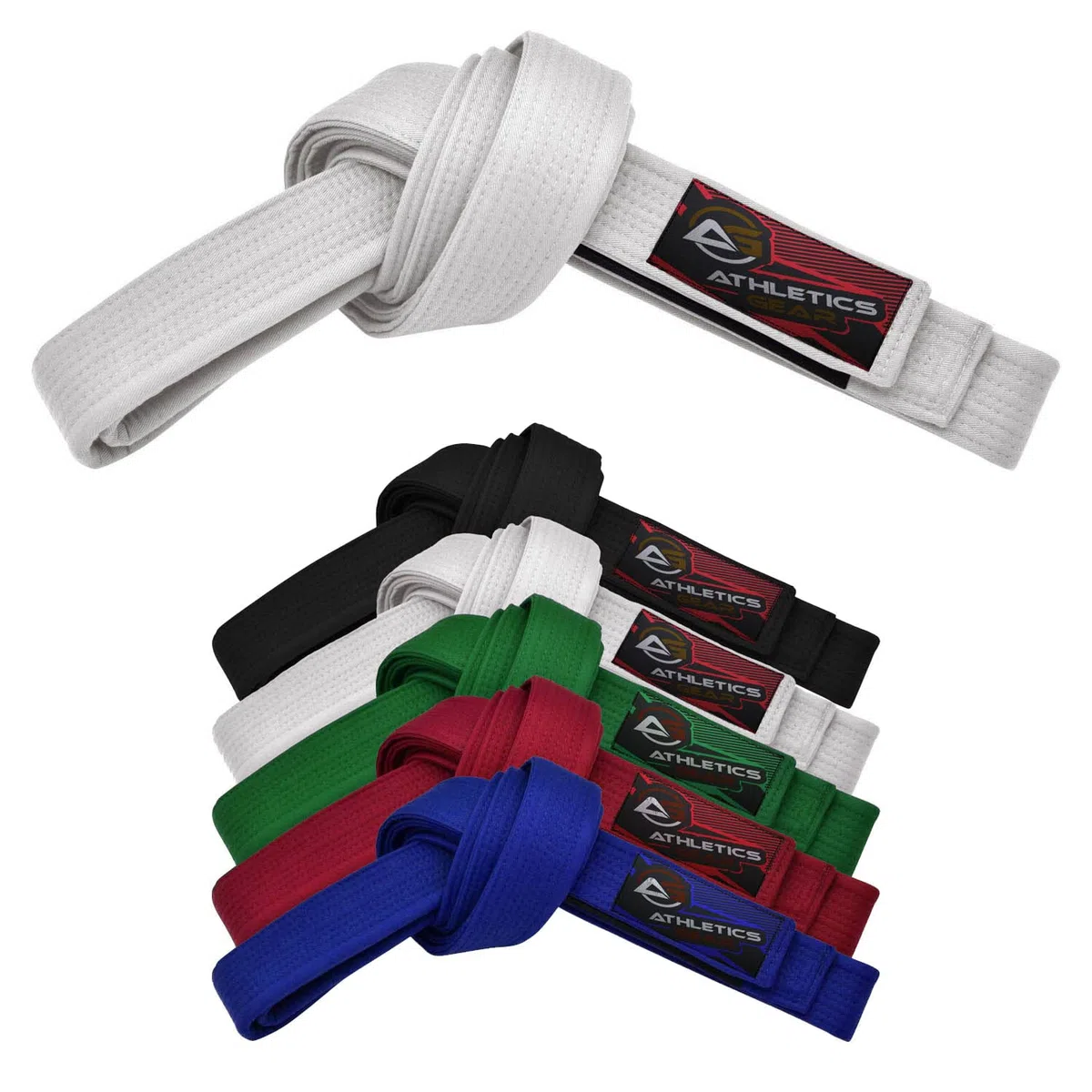 Kampfsport Karategürtel 100% Baumwolle mit Mehrfach Nähgürtel für BJJ, Judo, Taekwondo und Karate (weiß, 300)