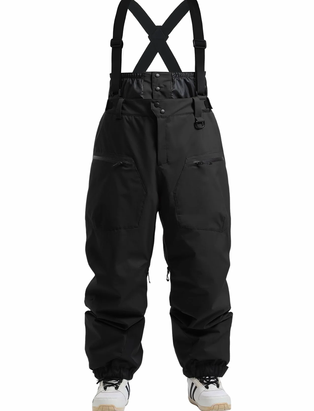 GSOU SNOW Herren Damen Skihose Baggy Snowboardhose Wasserdicht Winddicht Atmungsaktiv Warm mit Hosenträgern