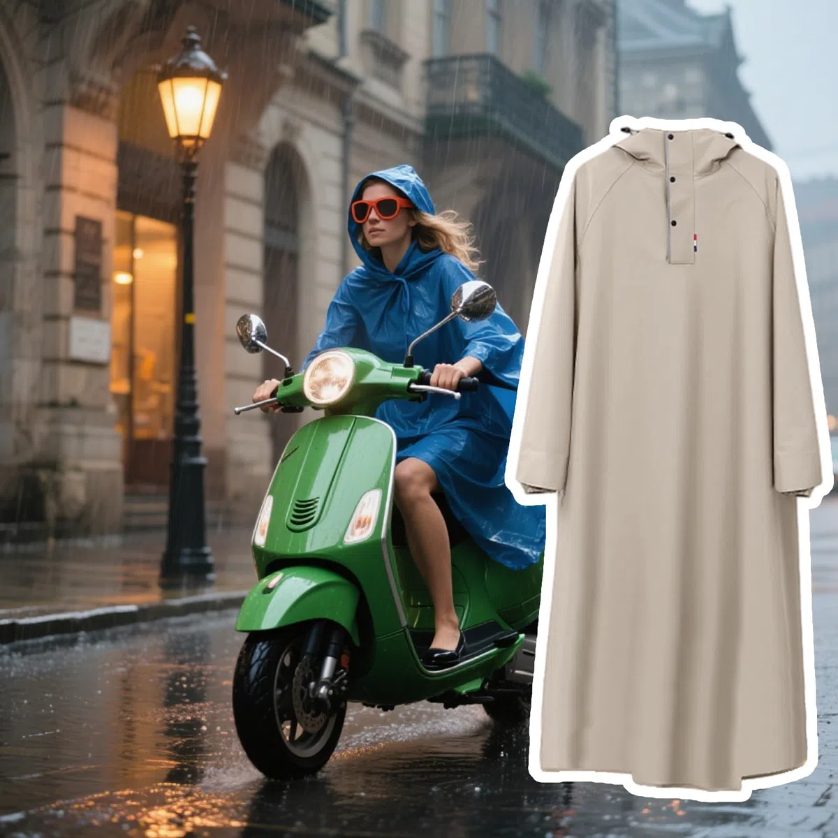 Generisch Erwachsene Ponchos mit Kapuze - Fahrradregenmantel Mit Kapuze - Wiederverwendbar Lang Motorrad Regenponcho Für Damen Herren Scooter Angeln Camping Outdoor Fahrrad
