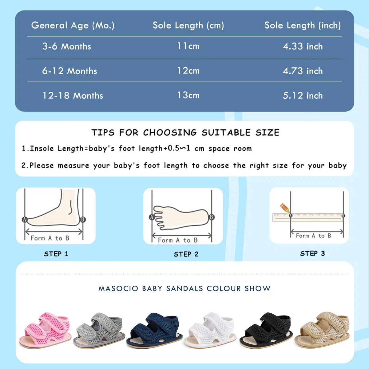 MASOCIO Baby Sandalen Junge Mädchen Sommer Schuhe Babyschuhe Flach Gummi Anti-Rutsch