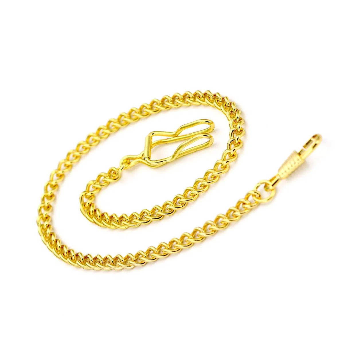 BOSHIYA Taschenuhr Kette 14 inch T Bar Albert Westenkette mit Karabiner Überzug Cowboy Kette für Herren Silber/Gold