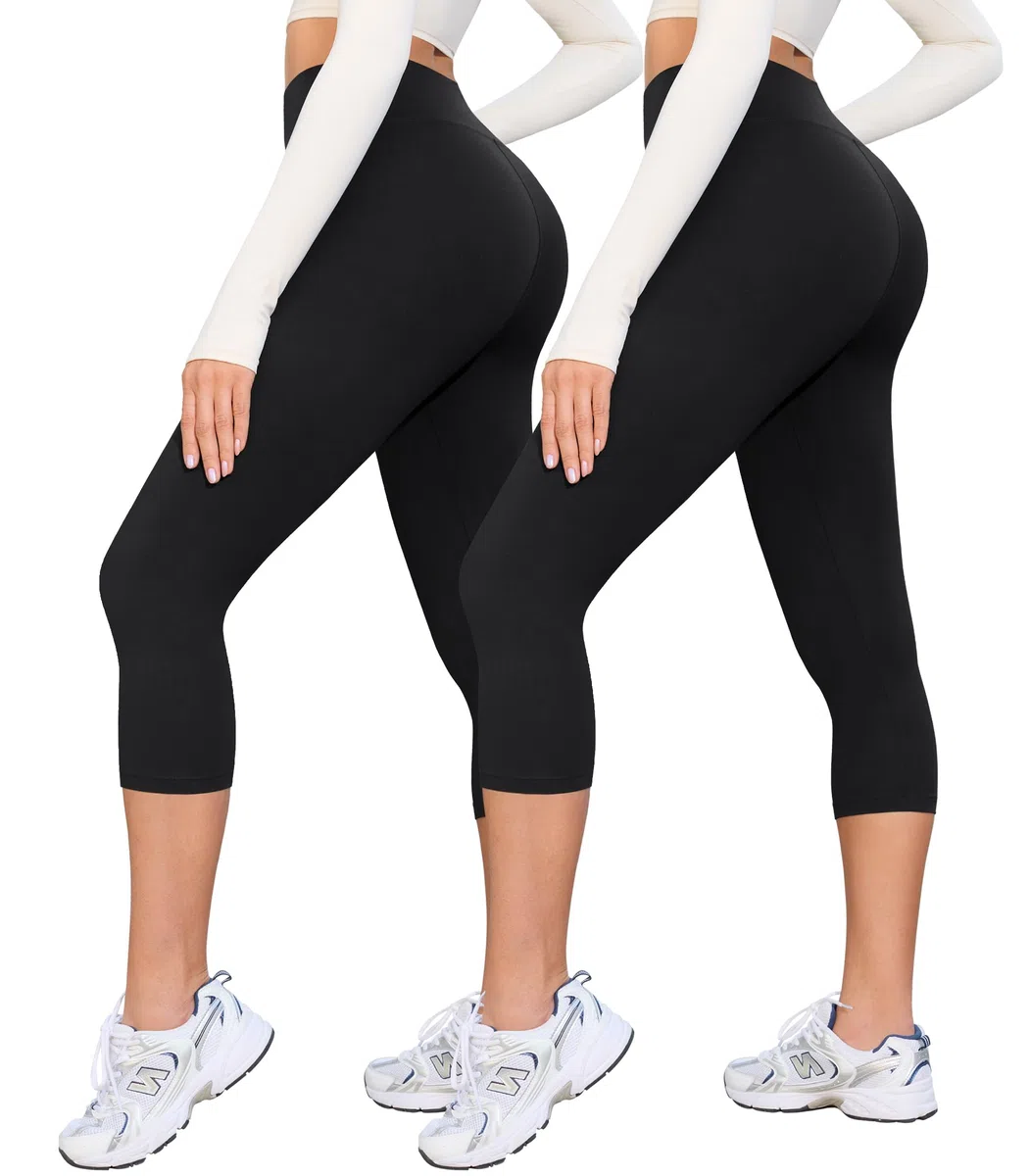 BAYDI Creamlush Capri Leggings Damen High Waist 3/4 Leggings für Yoga Pilates Freizeit Alltag