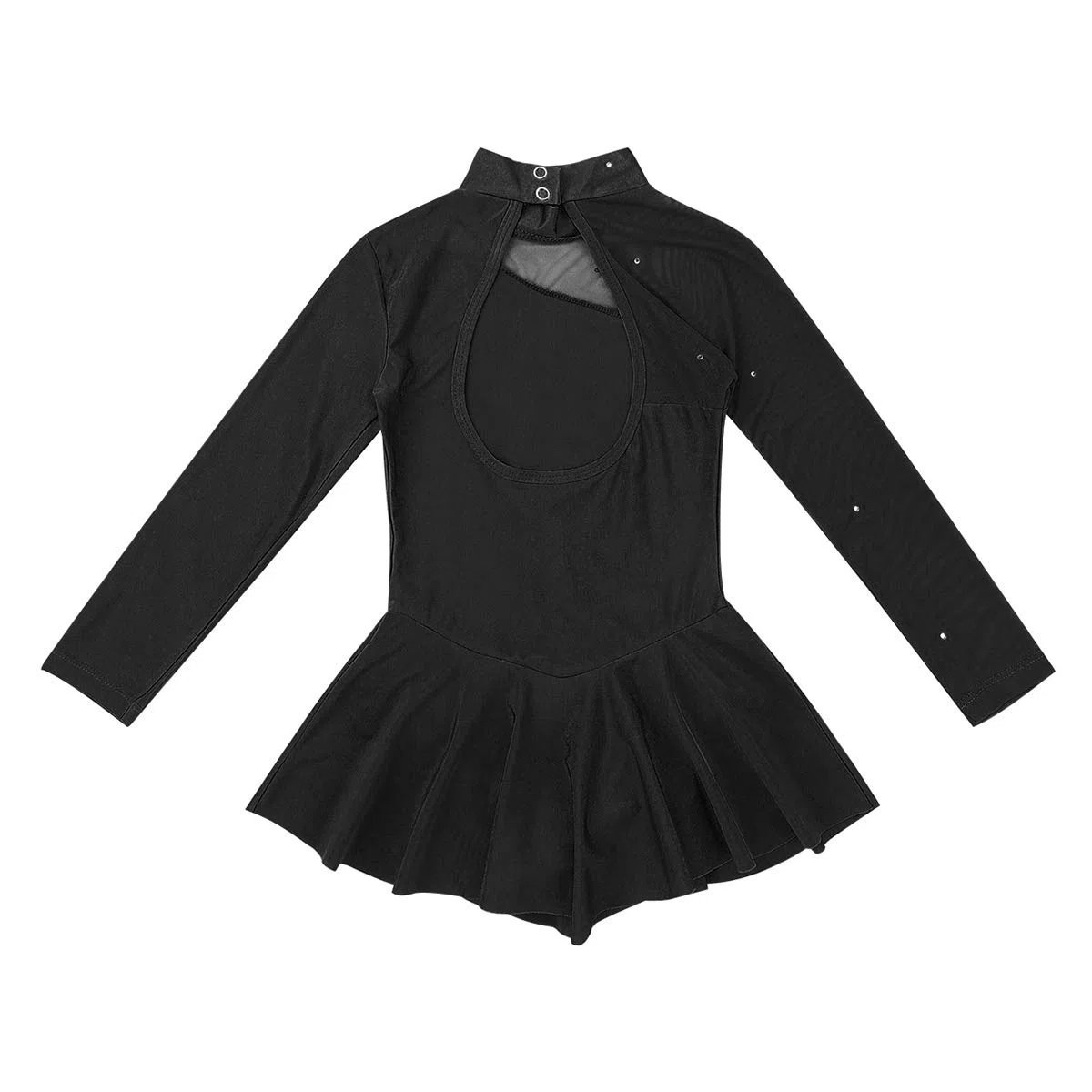 Mädchen Eiskunstlauf Kleid Kinder Rollschuhkleid Wettbewerb Eislaufkleid Mesh-Spleiß Gymnastik Trikot Kleid Gr. 104-152