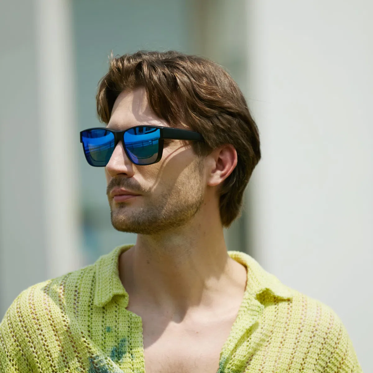 URUMQI Überzieh Sonnenbrille über Normale Brille, Polarisiert Überbrille Sonnenbrille für Brillenträger Damen Herren, Fit over Sunglasses mit UV400 Schutz für Fahren, Angeln Beige Schildpatt Rahmen