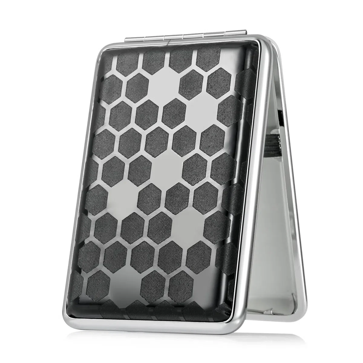 Schwares PU Leder Damen Zigarettenetui Metall Zigarettenschachtel Edelstahl für 12 Zigaretten mit Gummiband elegant Slim Zigarettenetuis für damen Herren Mann Frauen Zigarettenetuis Klein