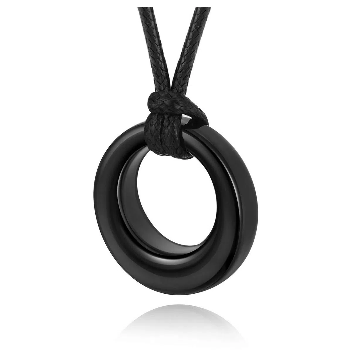 Zysta Edelstahl Asche Schmuck Memorial Urnen Anhänger Kette Kreis der Ewigkeit des Lebens Rund Ringe Pendant mit Gravur + Trichter-füllen-Kit + Mini Schraubendreher