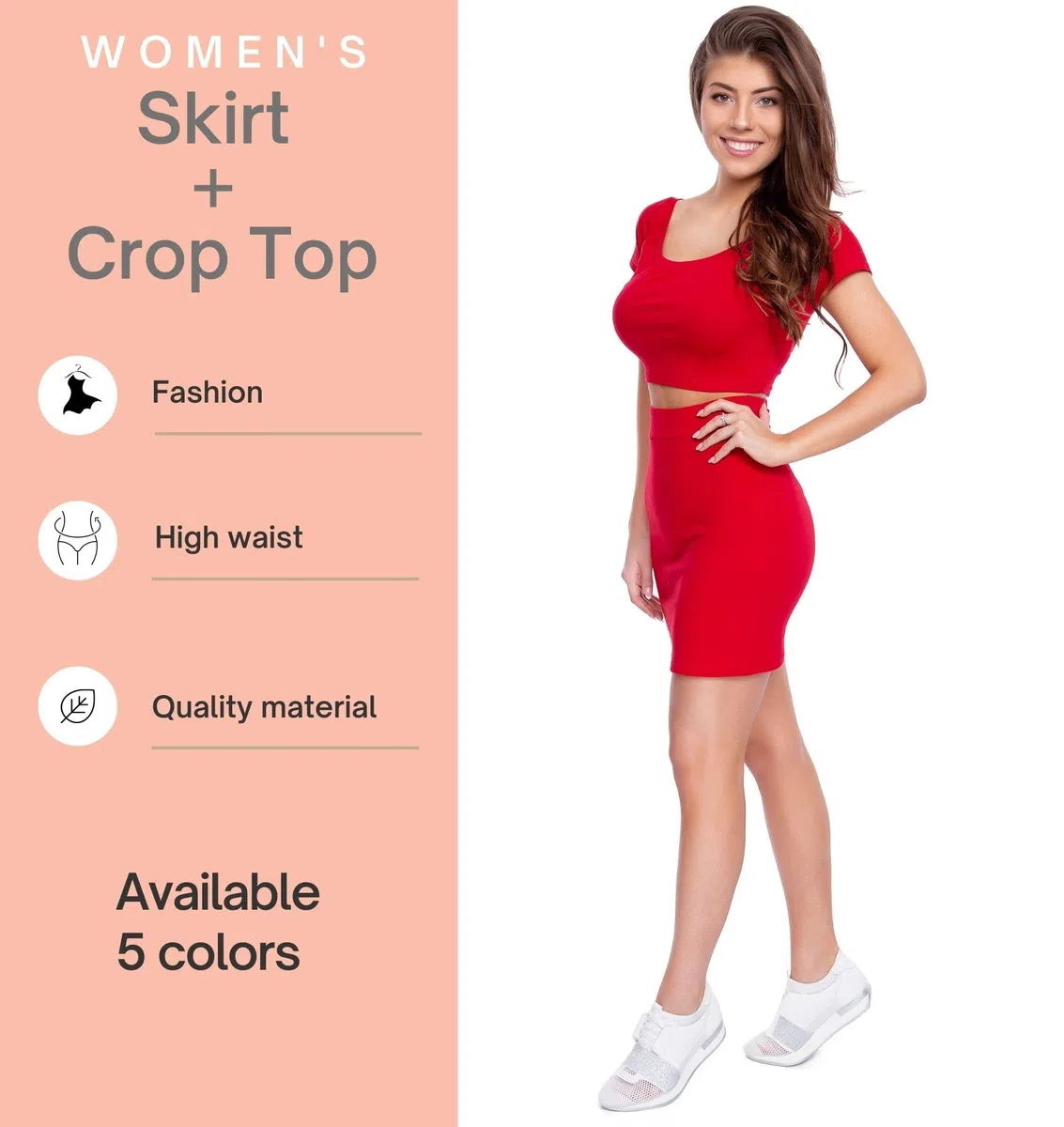 SOFTSAIL Damen Rock & Top, Shorts & Top-sets 2-teiliges Set Mit Hoch Taillierter Baumwollkleidung, Rockkleid, Shorts Schulterfreiem Crop-top-set Frauen Outfits Set Party, Zuhause, Arbeit Grössen S-XL