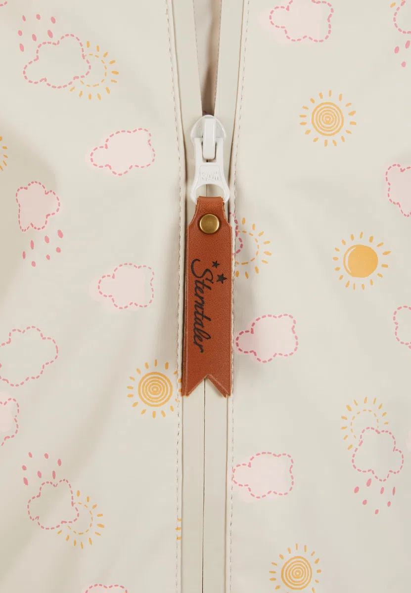 Sterntaler Regenjacke ungefüttert Wolken - Kinder Regenjacke wasserdicht - Mädchen Jacke mit verschweißten Nähten Kapuze und reflektierenden Details - robuste Regenbekleidung