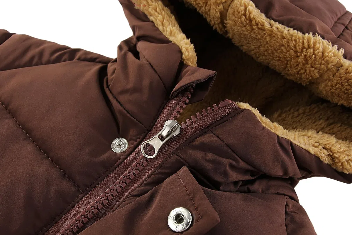 amiyan Baby Jungen Warm Steppjacke Baumwolle Winter Mantel Dicke Kinderjacke Winterjacke Flaum gefüttert Winter Kapuzenjacke mit Bärenohr Outerwear 1-6 Jahre