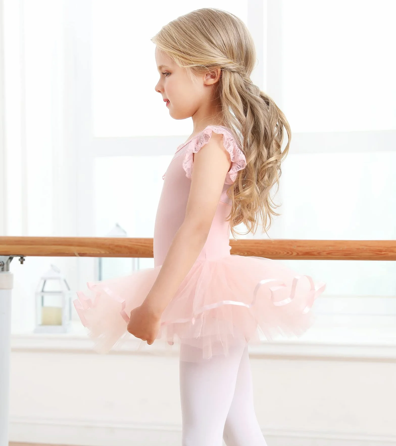 Mädchen Ballettkleidung Ballettkleid Baumwolle Tanzkleid Tutu Ballett Tütü Kinder Balletttrikot mit Rock Ballerina Kleid