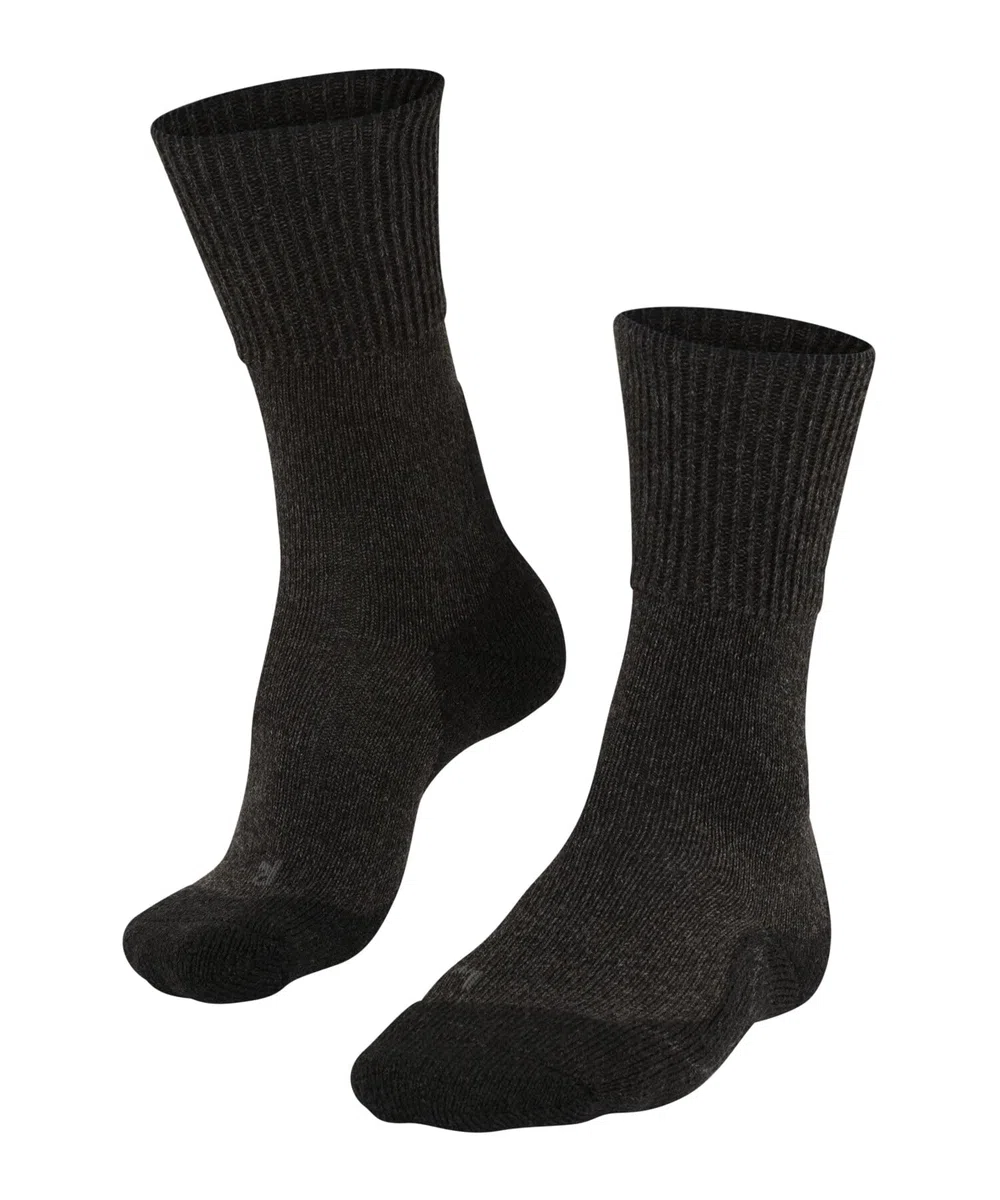 FALKE Damen TK1 Wool Wandersocken atmungsaktive schnelltrocknende klimaregulierende geruchshemmende Wolle Funktionsmaterial starke Polsterung Trekkingsocken antiblasen warm Thermo dick 1 Paar