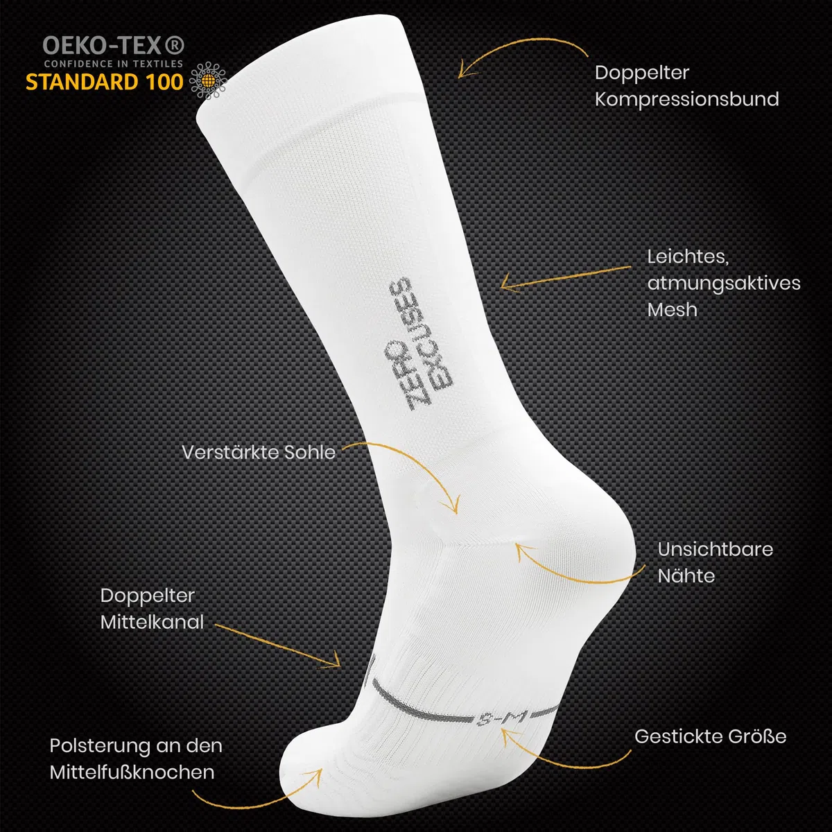 NORTEI Fahrradsocken, Lange Radsocken, Triathlon, Laufen, Atmungsfähig, Gepolstert, Sportsocken für Radfahren für Herren und Frauen