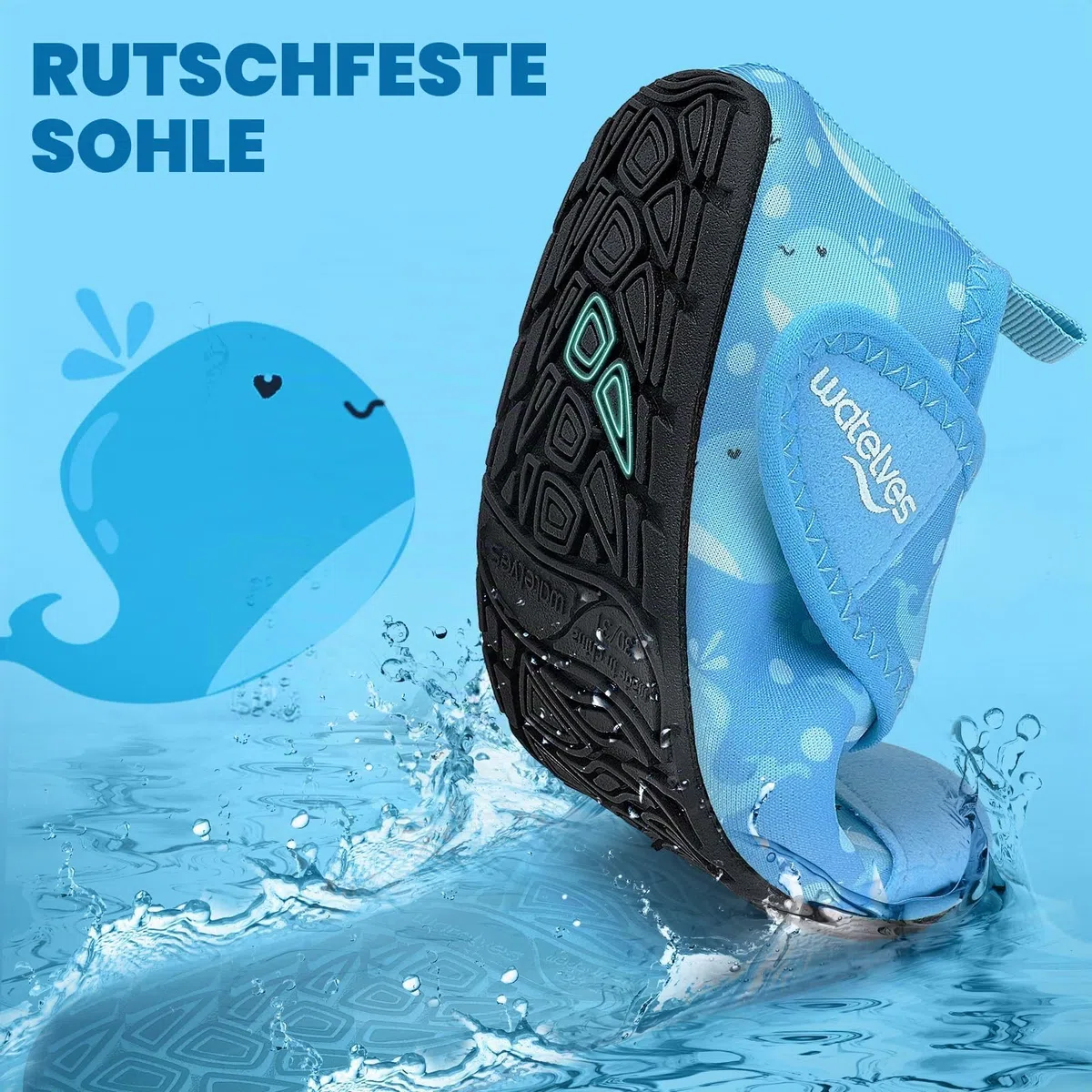 WateLves Badeschuhe Kinder Strandschuhe Schwimmschuhe Jungen Mädchen Baby Wasserschuhe Schnell Badesoken Aquaschuhe Trocknend Barfuss Schuhe