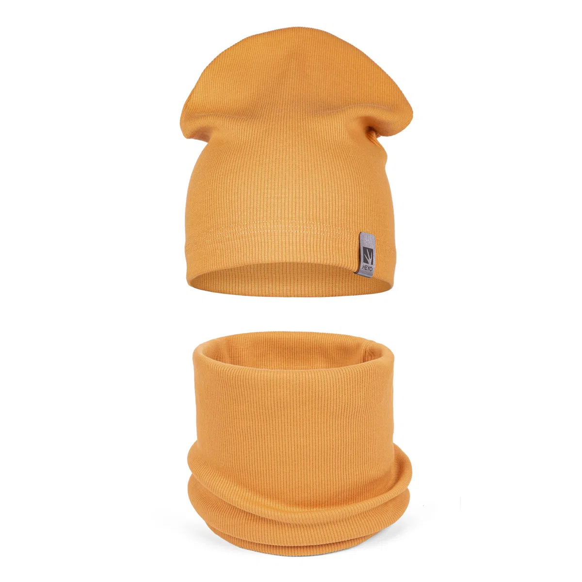 HEYO Kinder Beanie Mütze Schlauchschal Set für Mädchen Jungen Frühling Strickmütze Schal