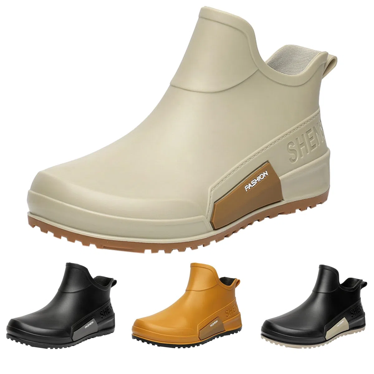 Gummistiefel Damen Halbhoch Wasserdicht, Regenstiefel Damen Kurz Stiefeletten Rutschfest Regenschuhe Atmungsaktive Leichte Arbeitsschuhe Paare Schlupfstiefel Bequem Trekkingstiefel Mode Regenboots